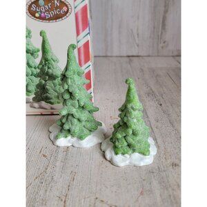 Lemax‎ glazed tree set sugar spice village accessory Xmas set